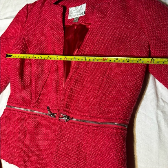DYNAMITE Beautiful Red Blazer Jacket Zipper - Picture 10 of 11
